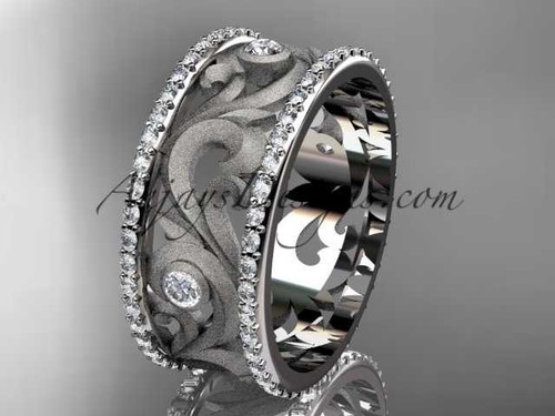 14kt white gold diamond engagement ring, wedding band ADLR121BA
