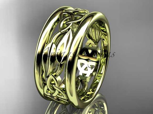 14kt yellow gold celtic trinity knot wedding band, engagement ring CT7511G