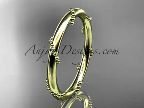 14k yellow gold engagement ring, wedding band ADLR502G