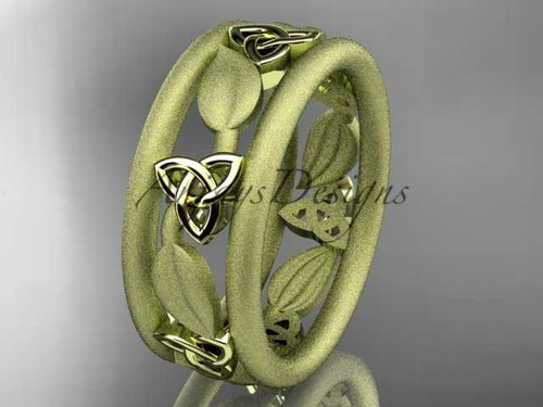 14kt yellow gold celtic trinity knot wedding band, engagement ring CT7233GM