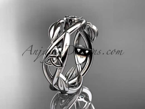 platinum celtic trinity knot wedding band, triquetra ring, engagement ring CT7403G