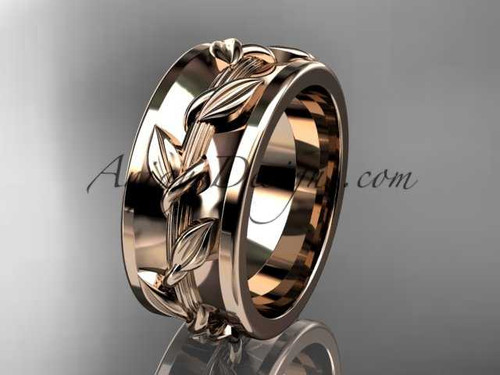 14kt rose gold diamond engagement ring, wedding band ADLR417G