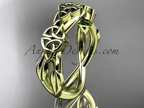 14kt yellow gold celtic trinity knot wedding band, engagement  ring CT7204G