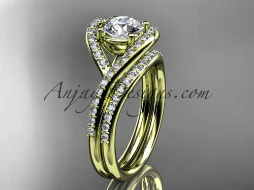 14kt yellow gold diamond wedding ring, engagement set ADLR383S
