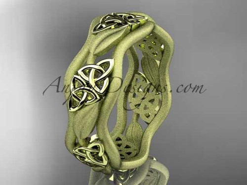 14kt yellow gold celtic trinity knot wedding band, engagement ring CT7506GM