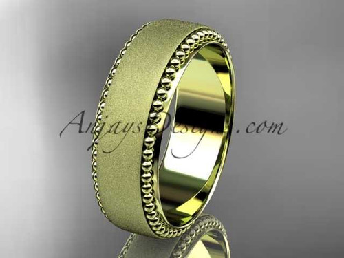 14kt yellow gold matte finish classic wedding band, engagement ring ADLR380G