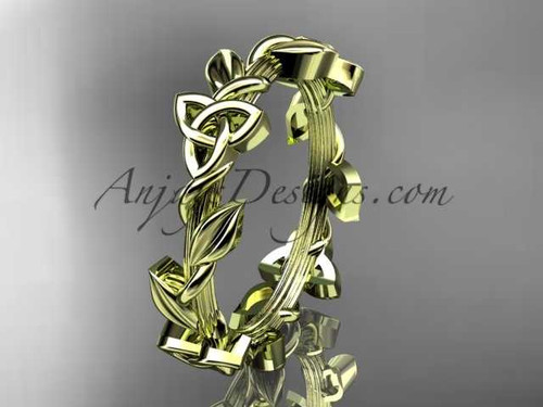 14kt yellow gold celtic trinity knot wedding band, engagement ring CT7509G