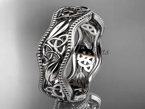 platinum celtic trinity knot wedding band, engagement ring CT7508G