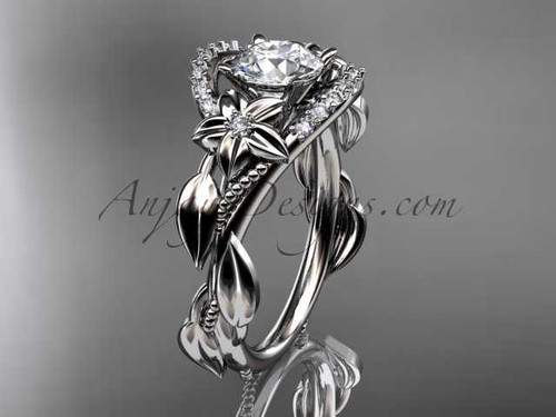 14kt white gold diamond unique engagement ring, wedding ring ADLR326