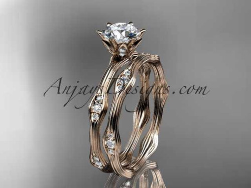 Women Moissanite Engagement Ring Set, Beautiful Rose Gold Bridal Ring ADLR132S Women Moissanite Engagement Ring Set, Beautiful Rose Gold Bridal Ring ADLR132S