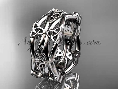 platinum celtic trinity knot wedding band, engagement ring CT7517G