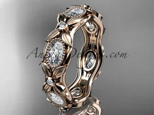 14kt rose gold diamond leaf and vine wedding band,engagement ring ADLR152B Nature inspired jewelry 14kt rose gold diamond leaf and vine wedding band,engagement ring ADLR152B Nature inspired jewelry