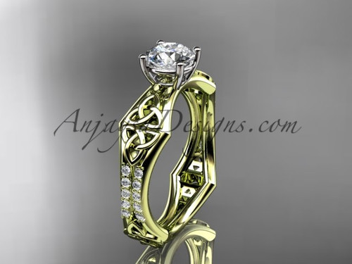 Amazing Triquetra Moissanite Engagement Ring with Diamonds For Woman's 