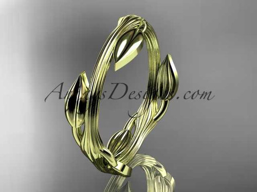 14kt yellow gold leaf and vine wedding ring, engagement ring ADLR31G