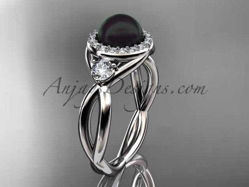 Platinum diamond, pearl engagement ring VBP8127