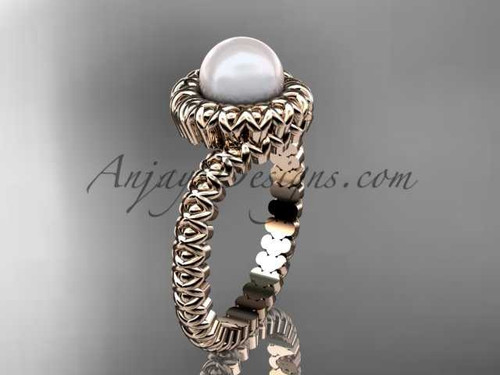 14kt rose gold pearl engagement ring VP1006