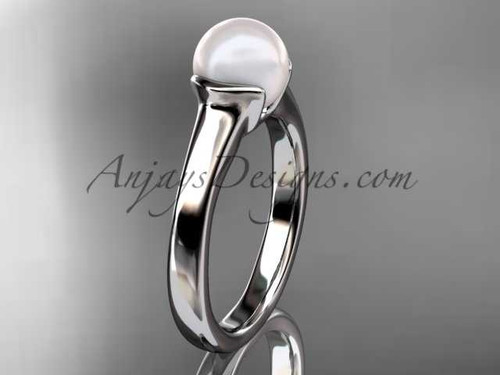 14kt white gold pearl engagement ring VP10016