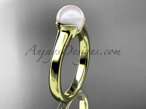 14kt yellow gold pearl engagement ring VP10016