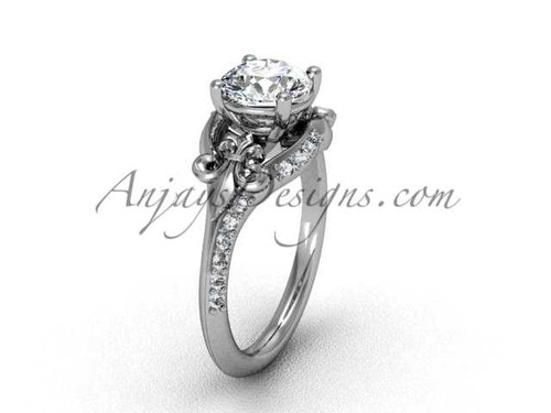 Platinum diamond Fleur de Lis, eternity engagement ring VD208125 Platinum diamond Fleur de Lis, eternity engagement ring VD208125