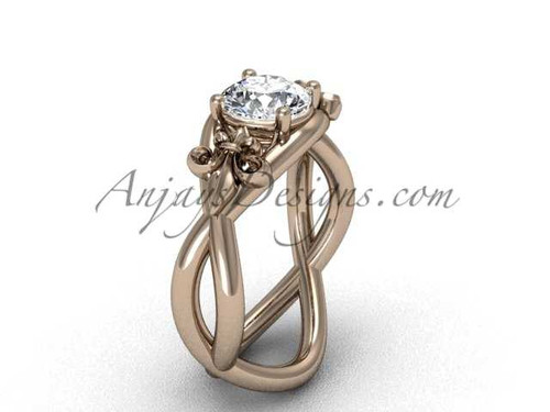 14kt rose gold Fleur de Lis engagement ring VD10024