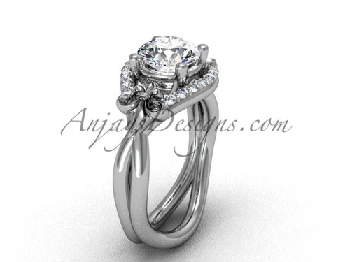 Platinum diamond Fleur de Lis wedding ring, engagement ring VD10026