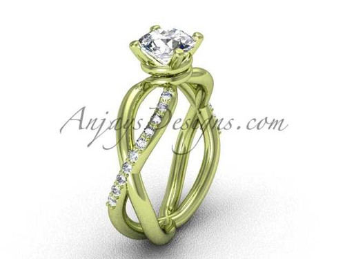 14kt yellow gold diamond engagement ring, "Forever One" Moissanite VD870 14kt yellow gold diamond engagement ring, "Forever One" Moissanite VD870