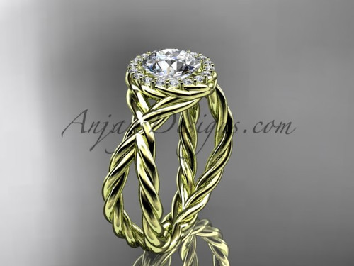 Buy Unique 14k Gold Hand Twisted Cable Rope Engagement Ring and Wedding  Band Set With 1.5 Carat Oval Shaped Forever One Moissanite FBO15ROP25  Online in India - Etsy