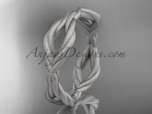 14k white gold rope matte finish wedding band RP898G