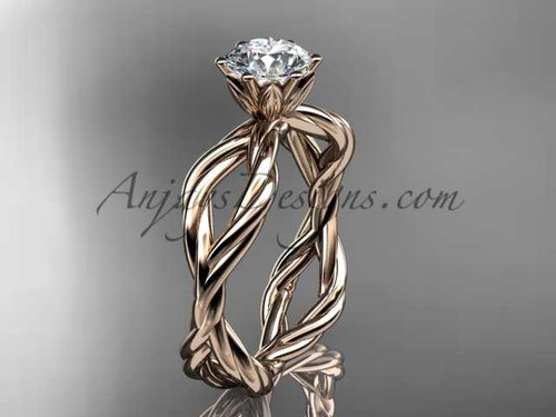 14kt rose gold twisted rope engagement ring RP8100