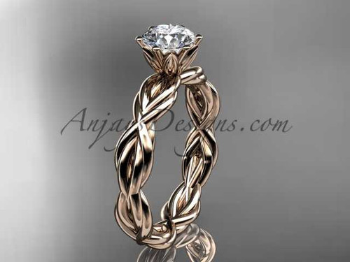 14kt rose gold twisted rope engagement ring RP8101