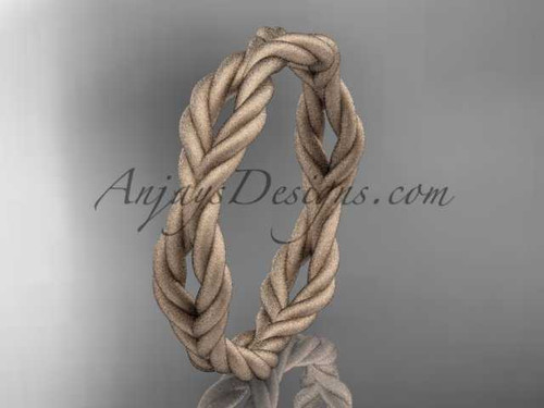 14k rose gold twisted rope matte finish wedding band RP8117G