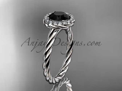 platinum Black Diamond rope engagement ring RP8197 platinum Black Diamond rope engagement ring RP8197