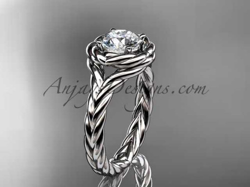 14kt white gold twisted rope engagement ring RP8201