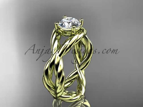 14kt yellow gold twisted rope engagement ring RP8181