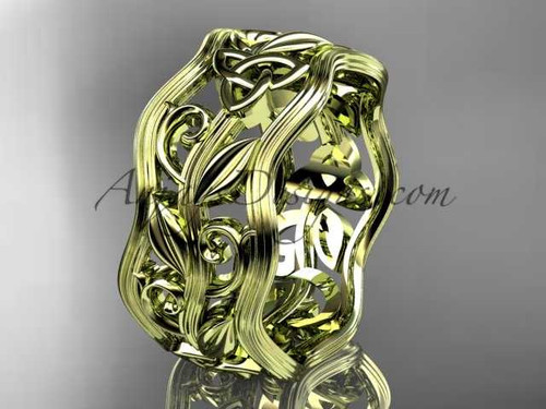 14kt yellow gold celtic trinity knot wedding band, engagement ring CT7263G