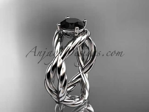 Platinum Black Diamond twisted rope engagement ring RP8181 Platinum Black Diamond twisted rope engagement ring RP8181
