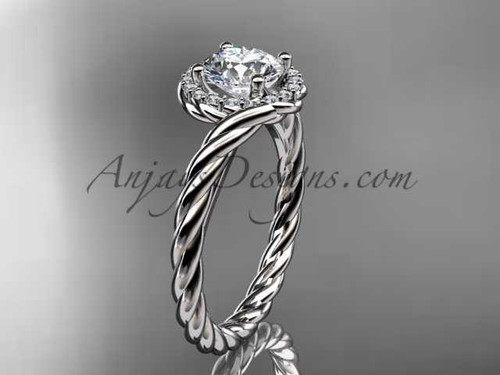 Platinum diamond rope engagement ring RP8379