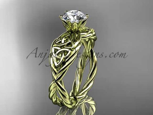 14kt yellow gold rope celtic engagement rings RPCT970