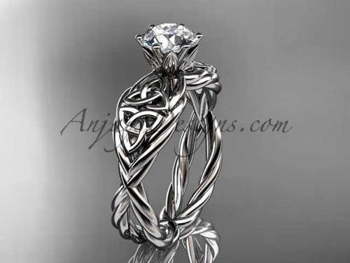 Platinum rope celtic engagement rings RPCT970