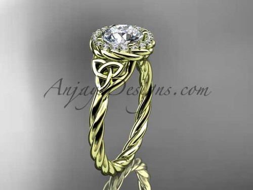 14kt yellow gold rope celtic engagement rings RPCT997