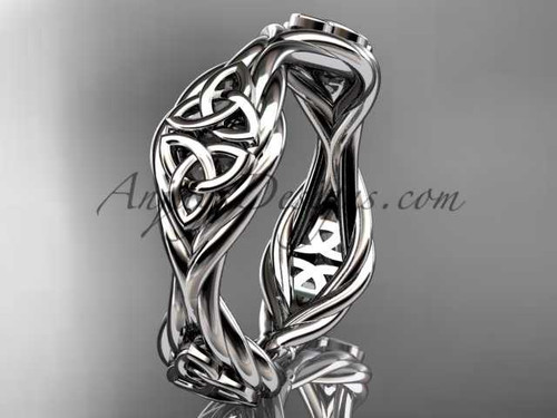 platinum rope celtic trinity knot wedding band RPCT998G
