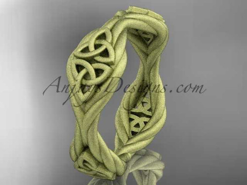 14k yellow gold matte finish rope celtic wedding band RPCT998G