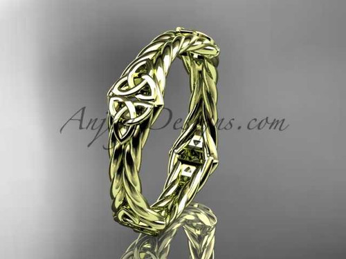 14k yellow gold rope celtic trinity knot wedding band RPCT9356G