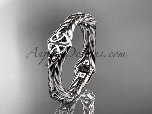 platinum rope celtic trinity knot wedding band RPCT9356G