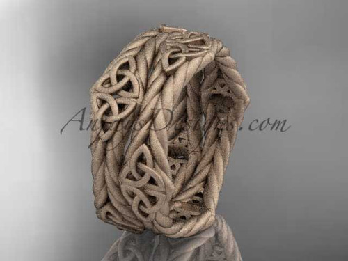 14k rose gold matte finish rope celtic wedding band RPCT9357G