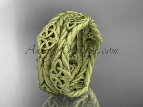 14k yellow gold matte finish rope celtic wedding band RPCT9357G