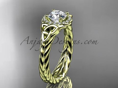 celtic diamond 14kt yellow gold rope wedding ring RPCT9380