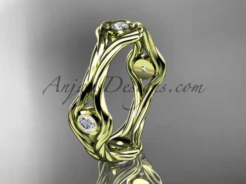 14k yellow gold rope diamond wedding band RP8358B