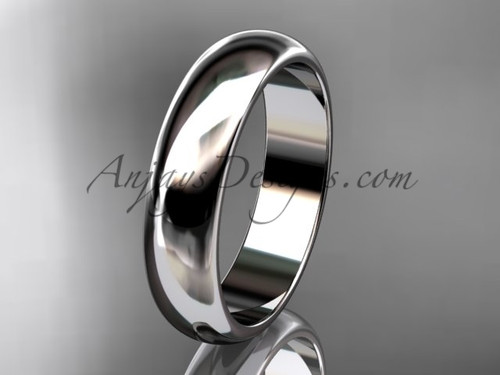 14k white gold traditional 5mm wide wedding band WB50105G