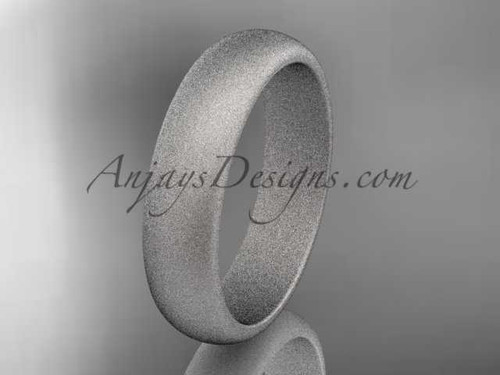 Platinum matte finish traditional 5mm wide wedding band WB50105G